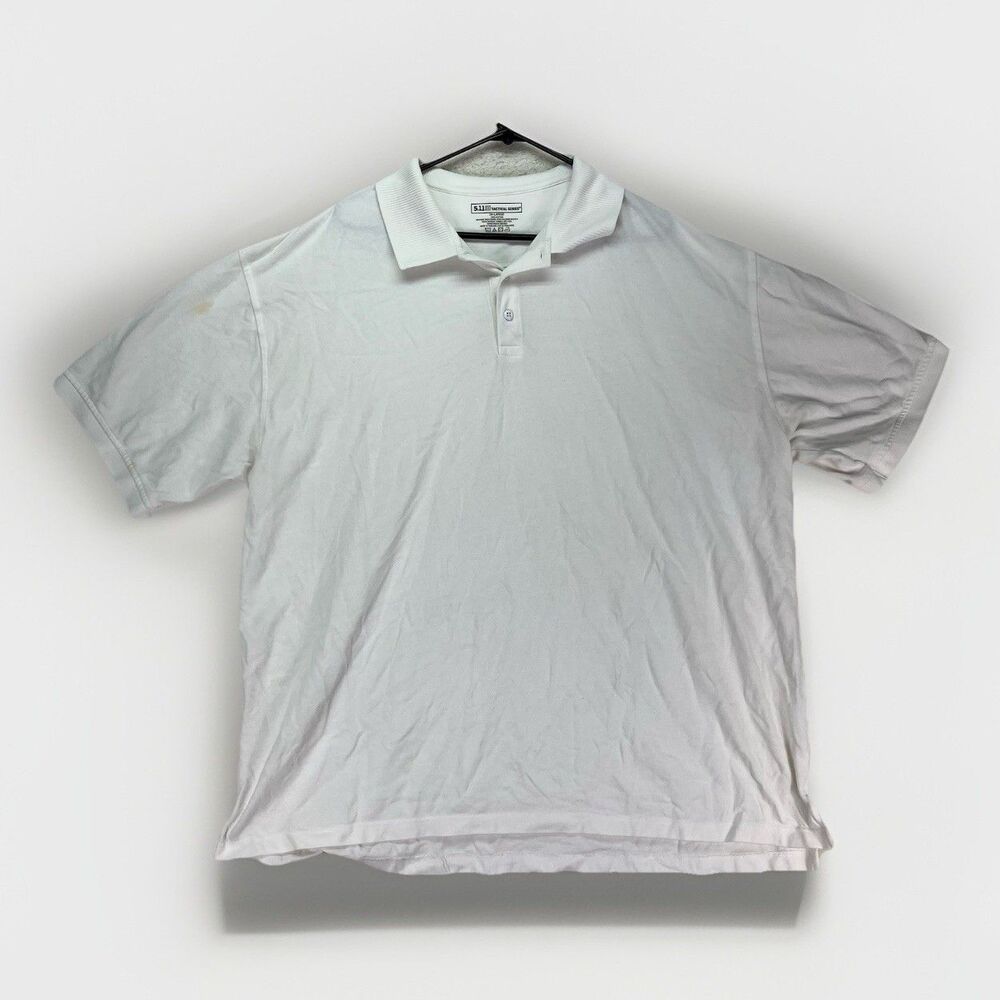 5.11 Tactical Series Shirt Mens 3XL Short Sleeve‎ Polo Pullover Pocket OFF WHITE